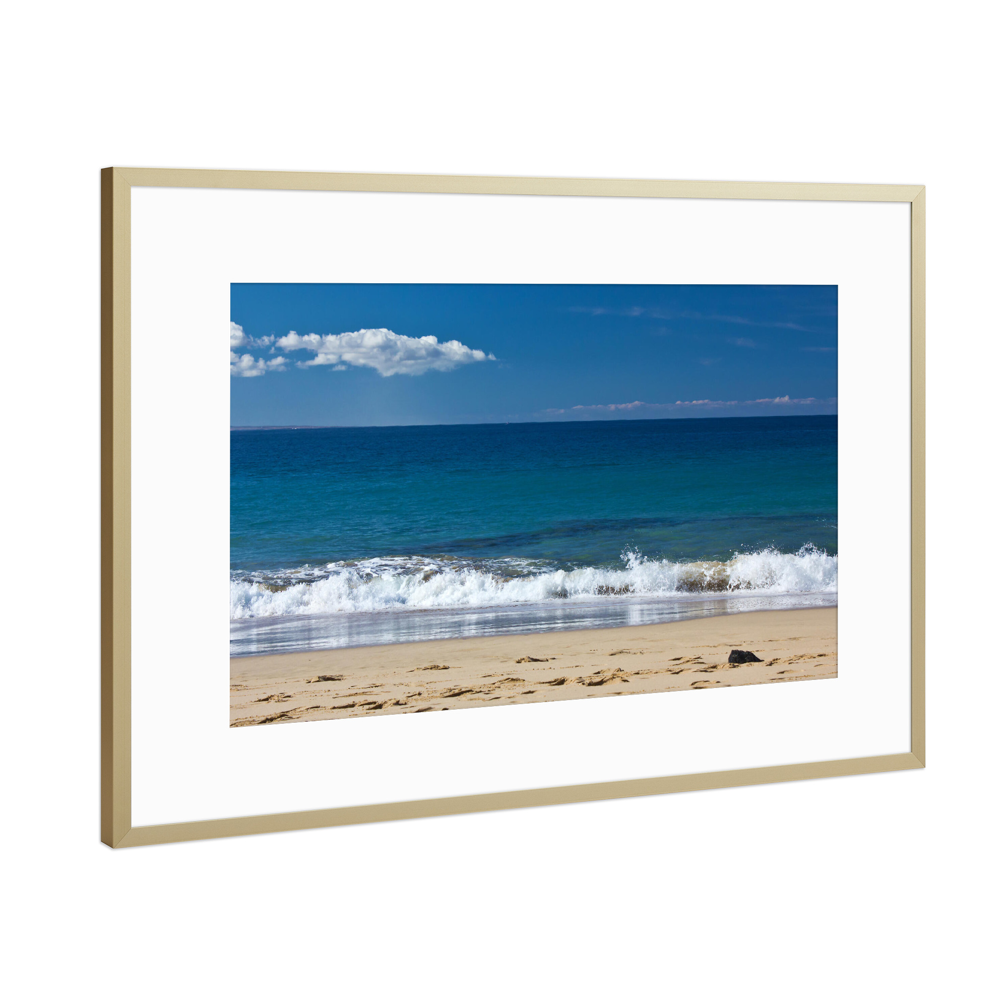 Poster mit Rahmen Gold "Wellen auf Lanzarote" artboxONE - Natur,Reise,Reise / Strand und Meer
