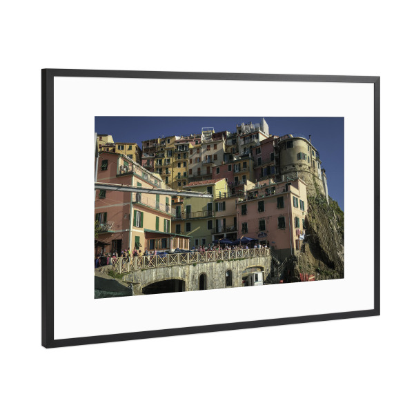 Poster mit Rahmen Schwarz (Metallic) "Cinque Terre: Manarola" artboxONE - Städte,Natur,Architektur,Reise / Strand und Meer