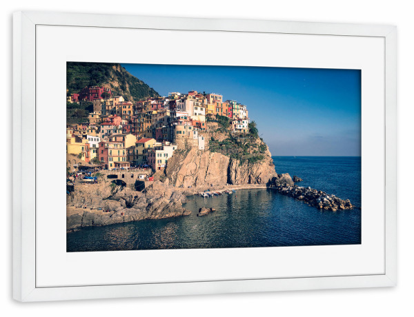 Poster mit Rahmen weiß "Cinque Terre bella" artboxONE - Städte,Reise