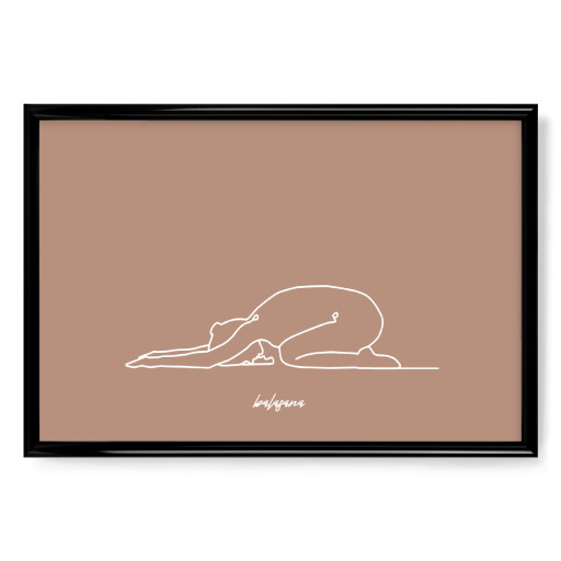 Yoga Balasana beige one line