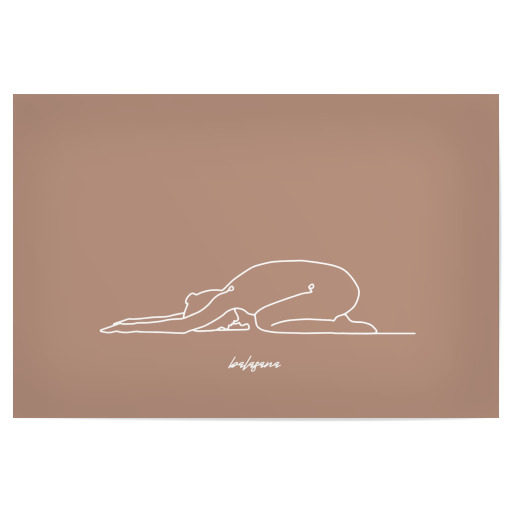 Yoga Balasana beige one line