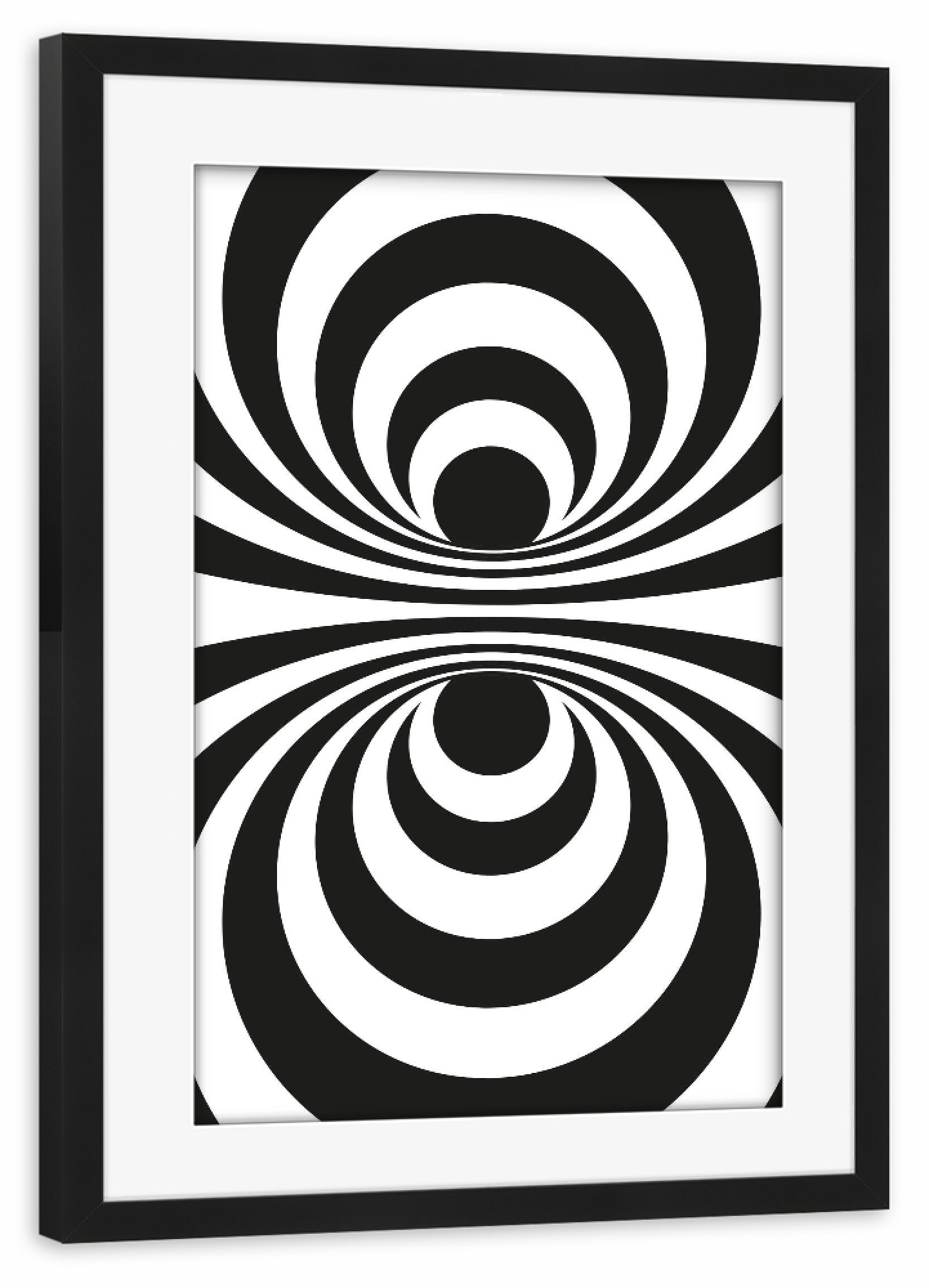 Poster mit Rahmen schwarz "OP ART line art" artboxONE - Abstrakt,Schwarzweiß,Geometrie