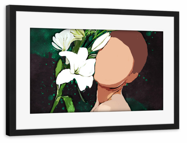 Poster mit Rahmen schwarz "Women life Flower Lover" artboxONE - Floral,Liebe