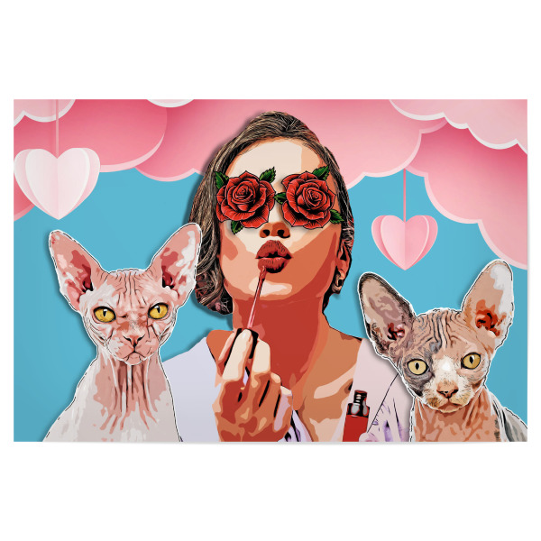 Poster "Women Cat Mother" artboxONE - Tiere,Für Mama