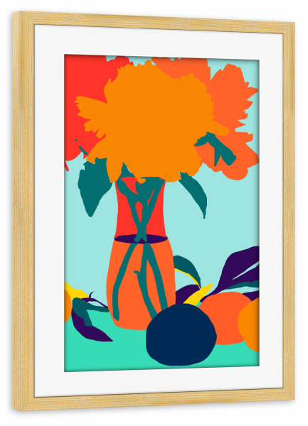 Poster mit Rahmen kiefer "The Greed For Fruit Misses" artboxONE - Floral,Abstrakt