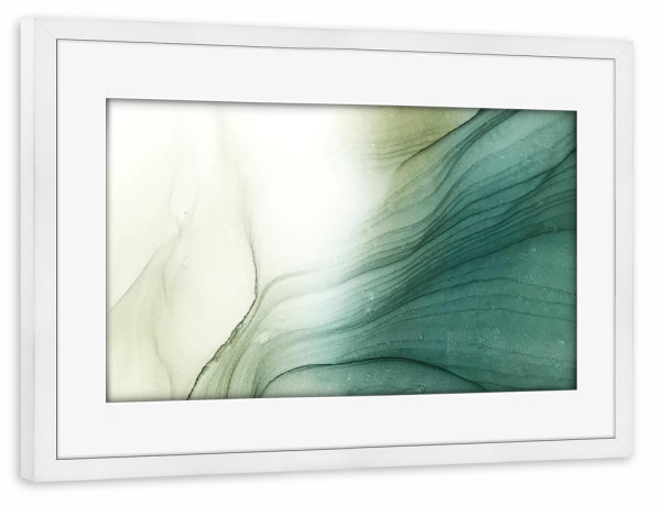 Poster mit Rahmen weiß "Grass in Winter" artboxONE - Abstrakt