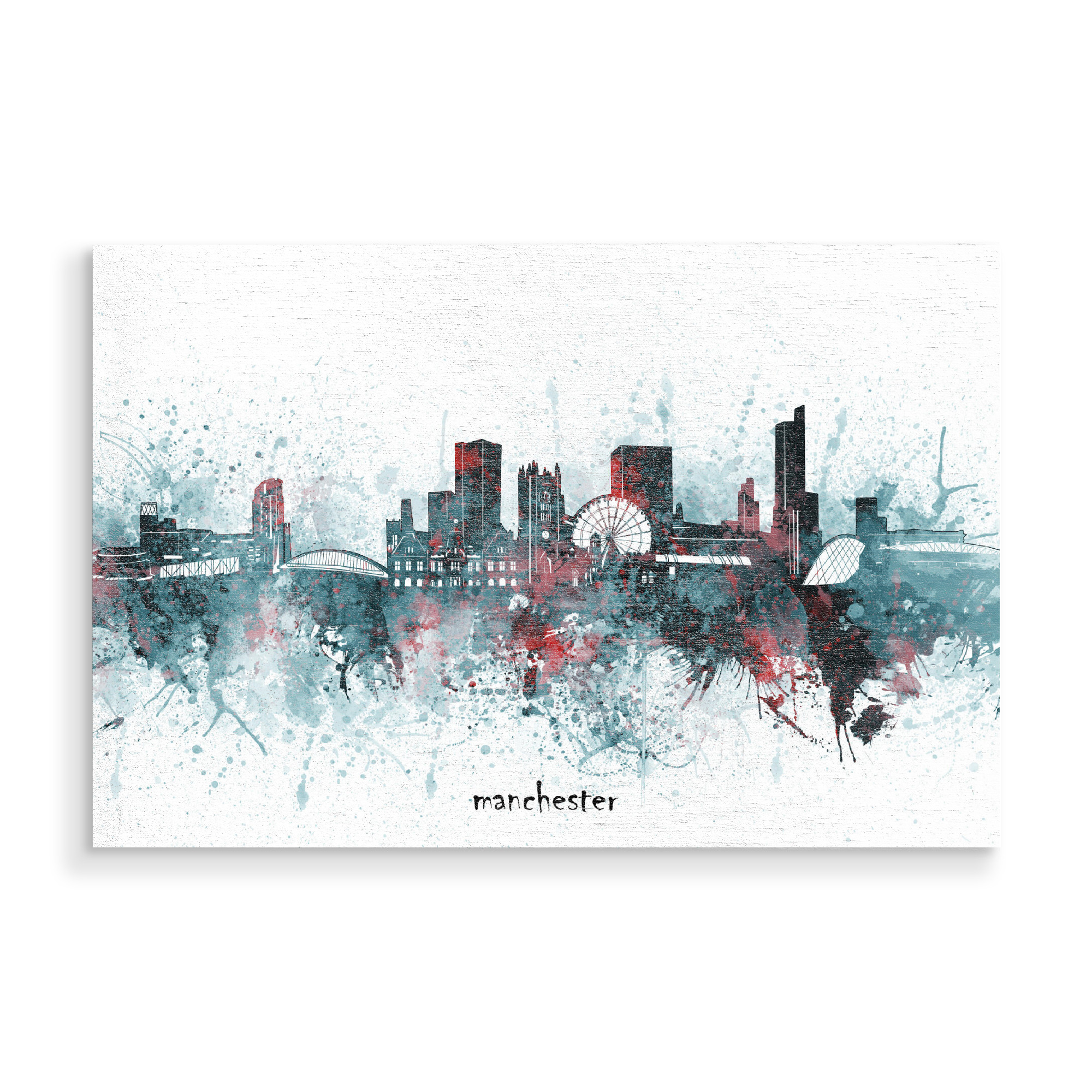 Holzbild "Manchester skyline artistic grey" artboxONE - Städte,Reise,Architektur