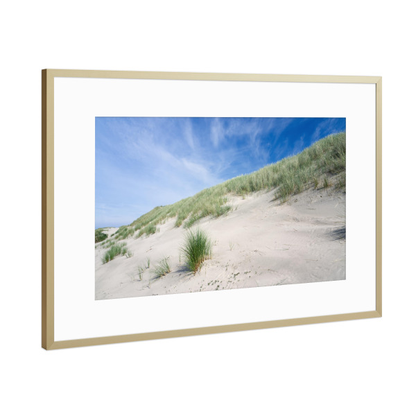 Poster mit Rahmen Gold "Sommer in den Dünen" artboxONE - Natur,Reise / Strand und Meer