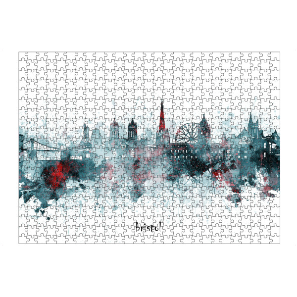 Puzzle Ravensburger "Bristol skyline artistic grey" artboxONE - Städte,Reise,Abstrakt,Architektur