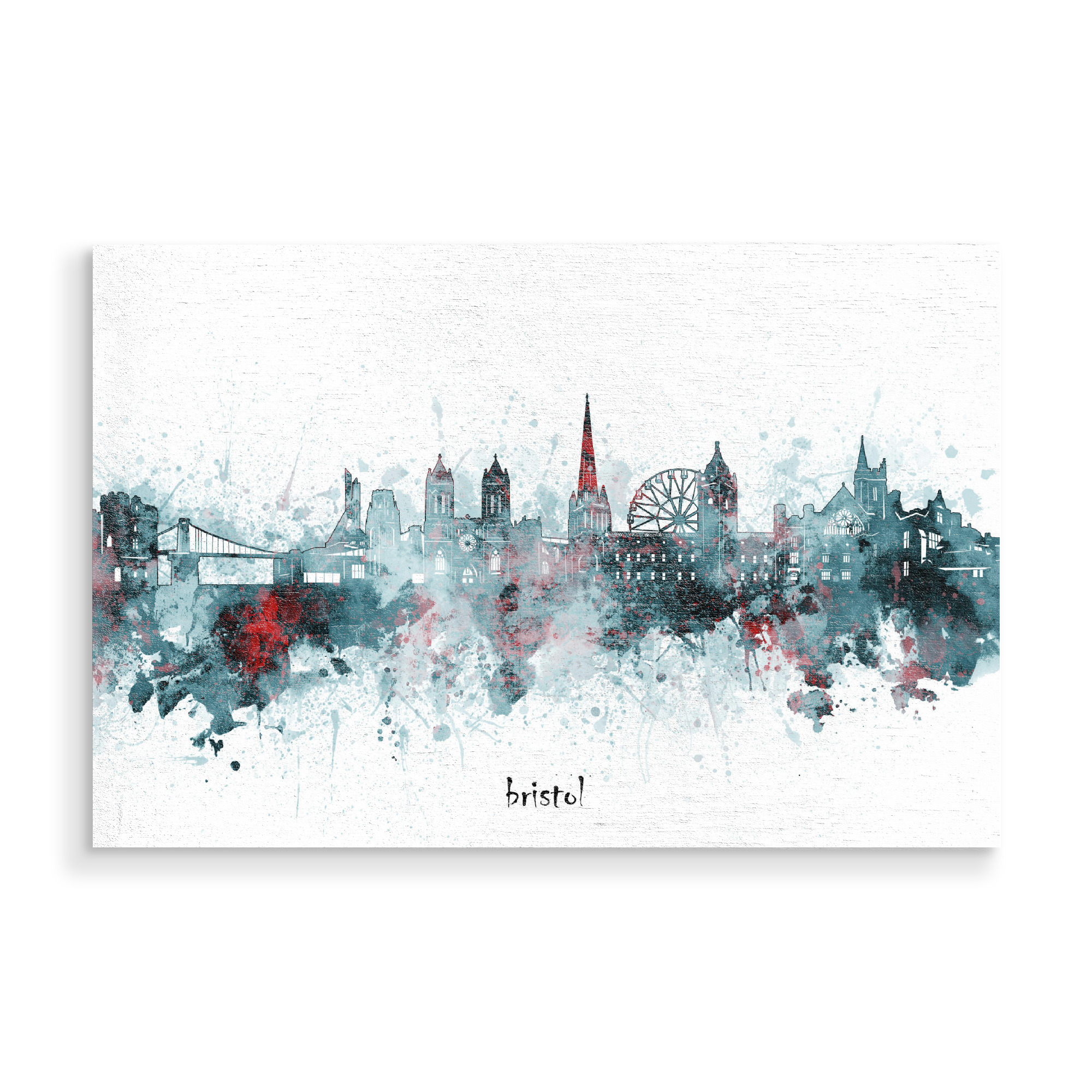 Holzbild "Bristol skyline artistic grey" artboxONE - Städte,Reise,Abstrakt,Architektur