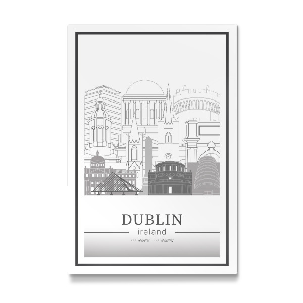 Galerie-Print "Dublin skyline line art" 30x20 cm artboxONE