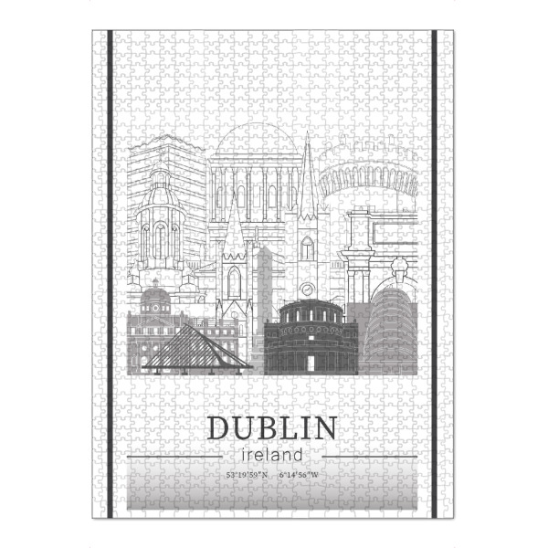 Puzzle Ravensburger "Dublin skyline line art" artboxONE - Städte,Reise,Architektur,Kartografie