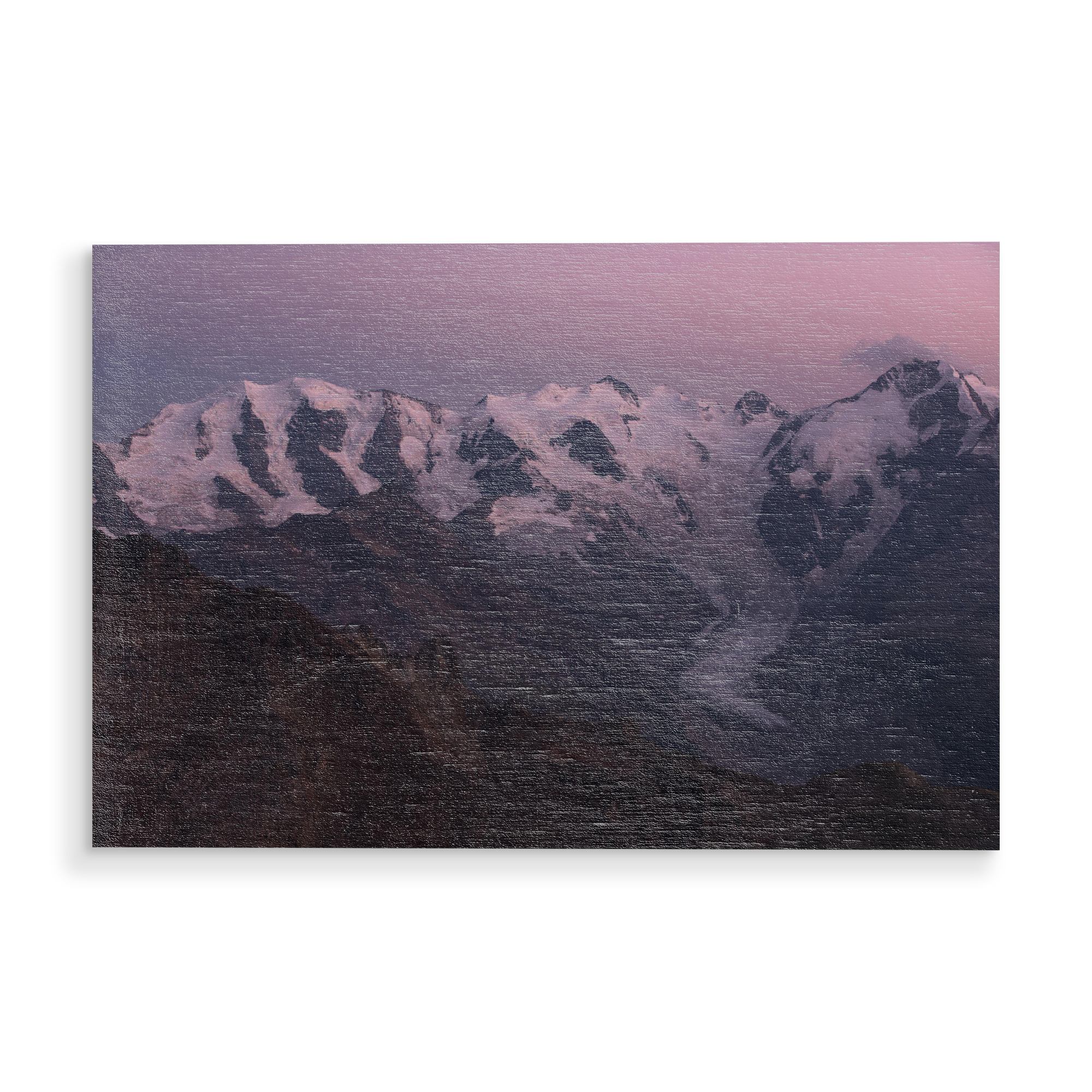 Holzbild "Purple bernina mountain range" artboxONE - Natur,Reise