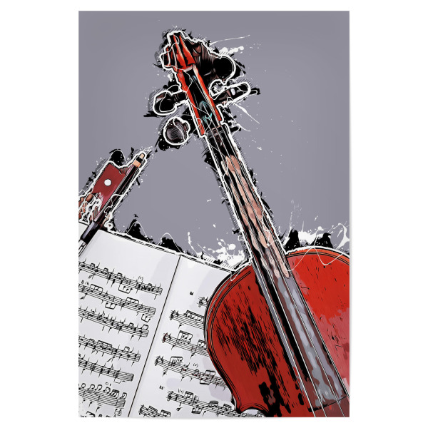 Poster "Violin string instrument art" artboxONE - Musik - Violin,Violinist,Music,String,Strings,Jazz,Geige,Noten,Musik,Instrument