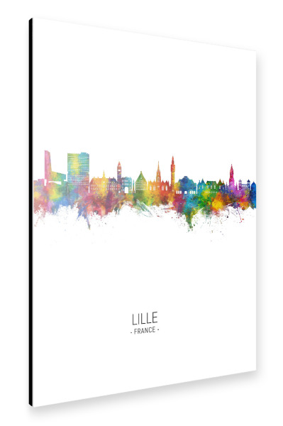 Alu-Dibond "Lille France Skyline Portrait" 30x20 cm artboxONE