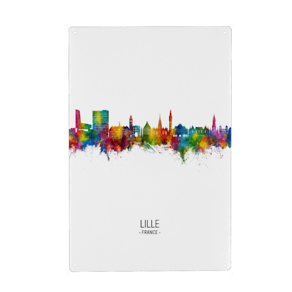 Holzbild "Lille France Skyline Portrait" artboxONE - Städte