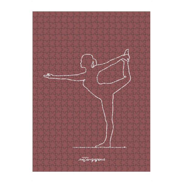 artboxONE Puzzle "Yoga Natarajasana rot one line" artboxONE - Menschen,Sport