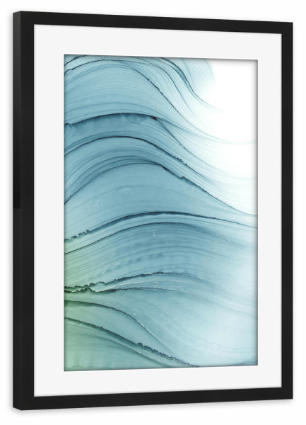 Poster mit Rahmen schwarz "Cold Waves" artboxONE - Abstrakt