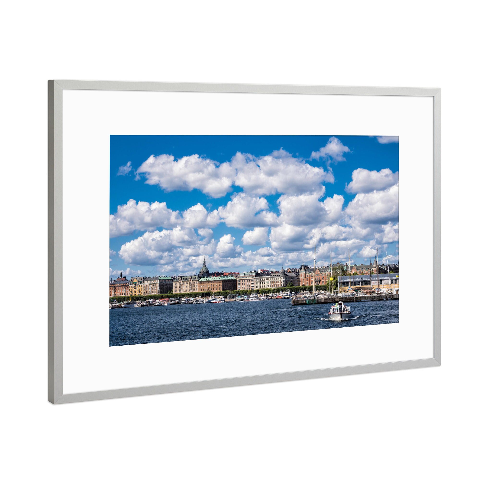 Poster mit Rahmen Silber "Stockholm in Schweden" artboxONE - Architektur,Reise / Länder,Städte / Stockholm