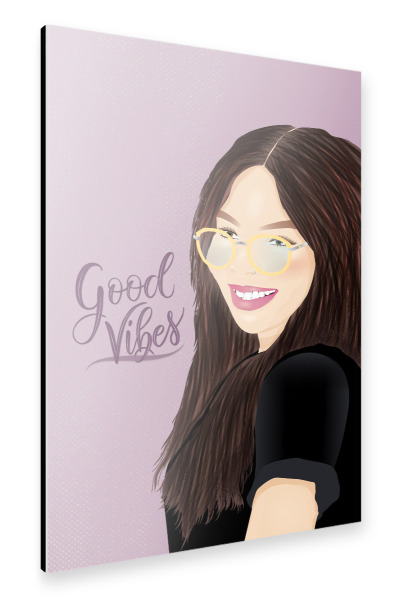Alu-Dibond "Good Vibes mit einem Lächeln" 30x20 cm artboxONE