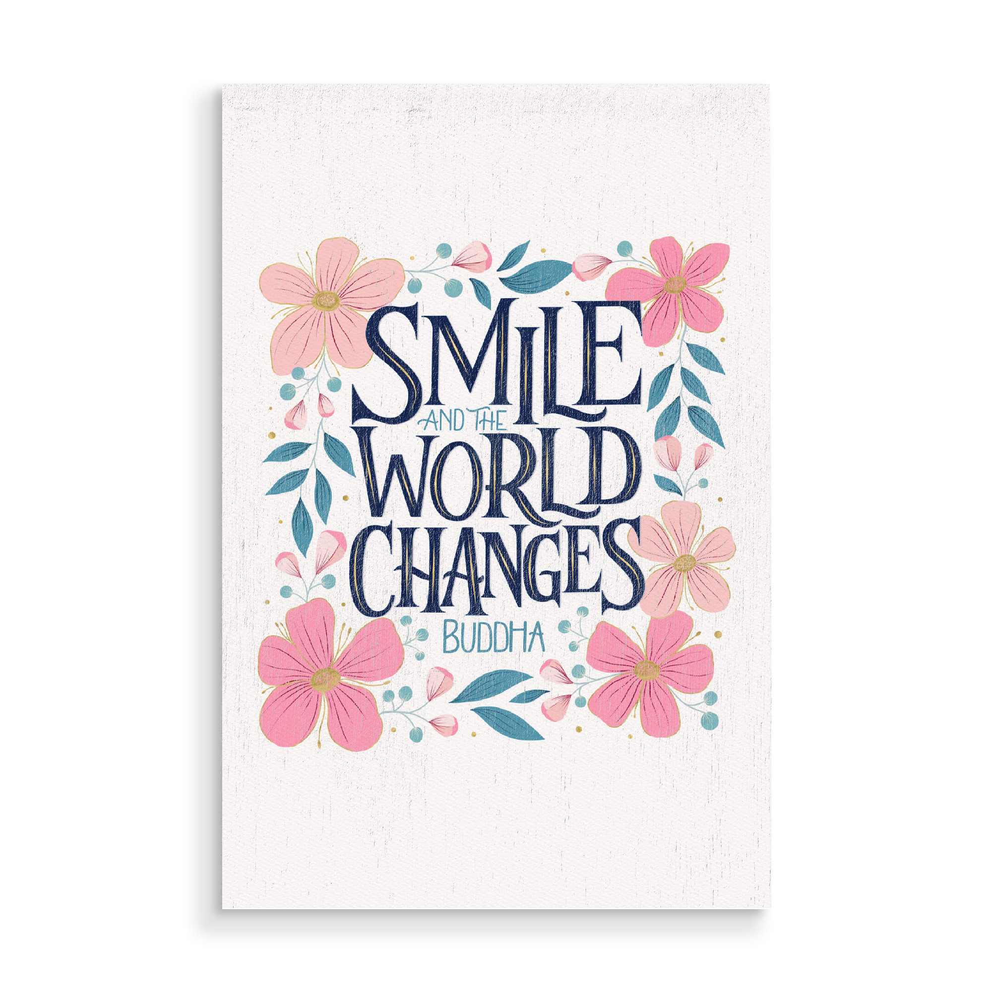 Holzbild "Smile. Motivational quote" artboxONE - Typografie,Natur,Floral