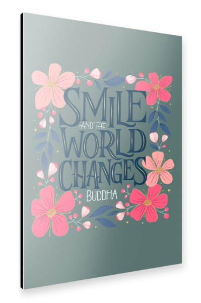 Alu-Dibond "Smile. Inspirational quote" 30x20 cm artboxONE