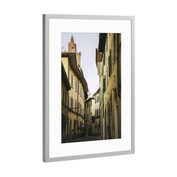 Poster mit Rahmen Silber "Tuscany alleys" artboxONE - Städte,Reise,Architektur