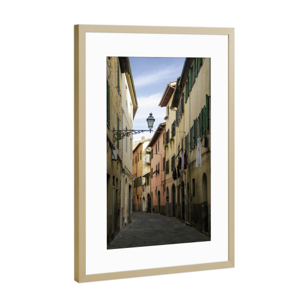 Poster mit Rahmen Gold "Tuscany Streets" artboxONE - Städte,Reise,Architektur