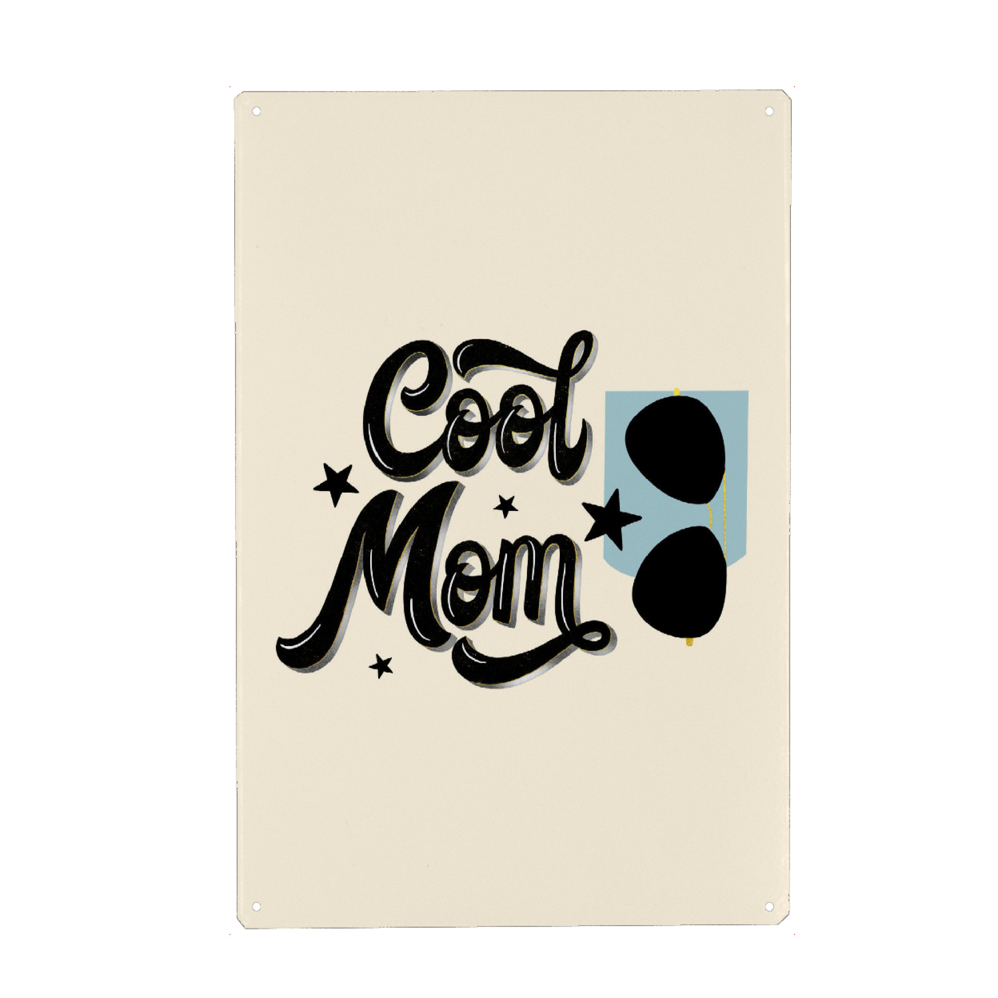 Holzbild "Cool Mom. Hand Lettering" artboxONE - Typografie,Liebe,Für Mama,Lustig