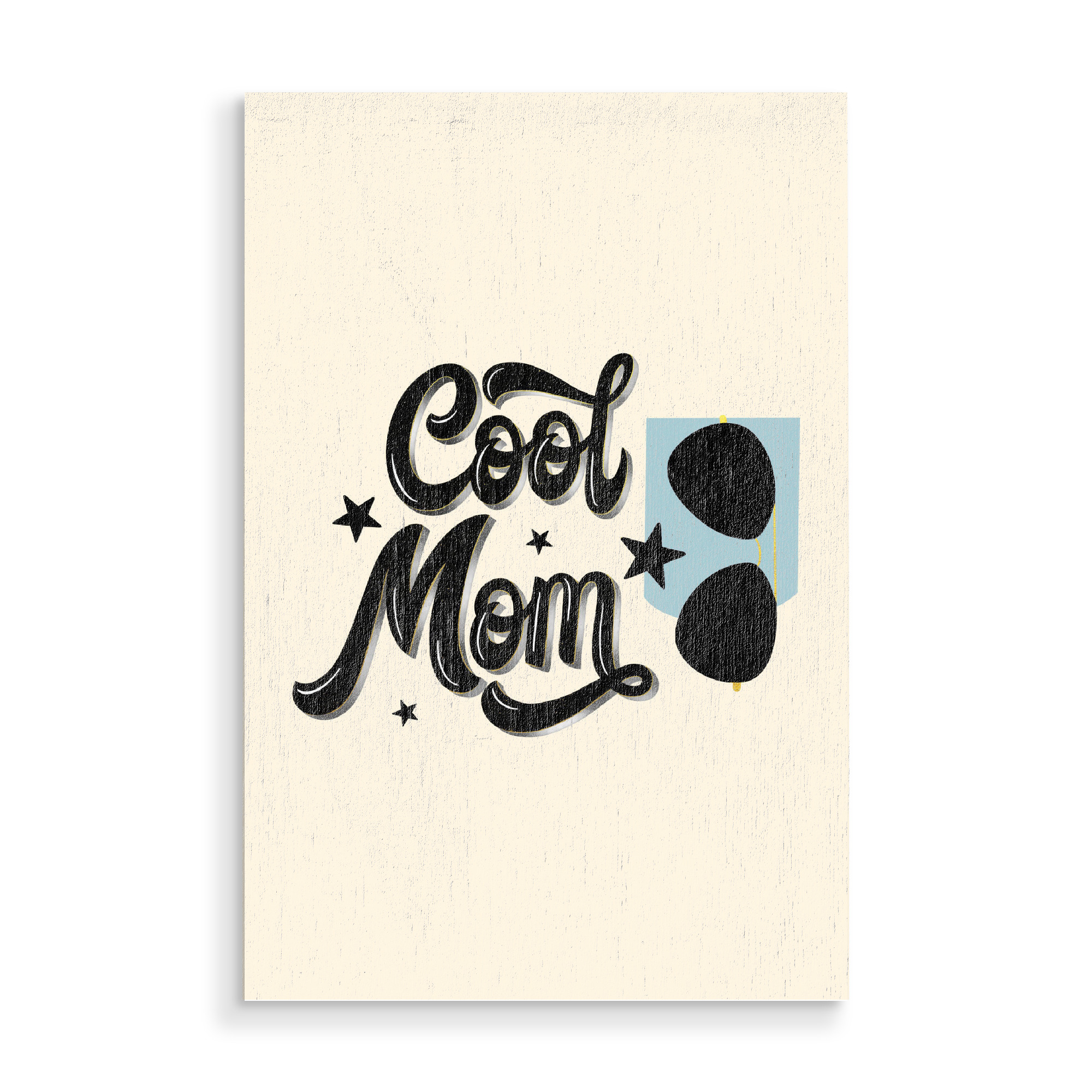 Holzbild "Cool Mom. Hand Lettering" artboxONE - Typografie,Liebe,Für Mama,Lustig