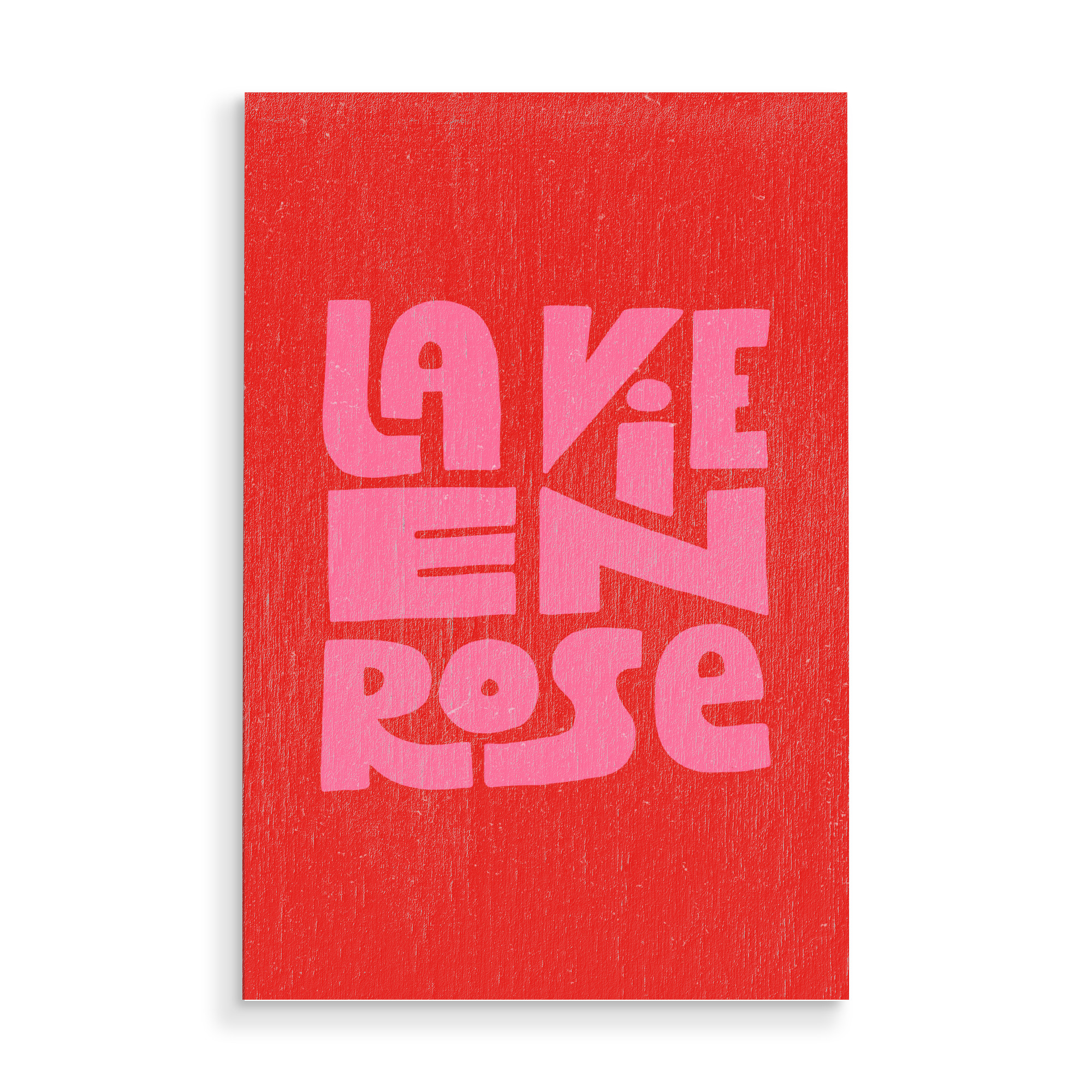 Holzbild "La Vie En Rose French Quote" artboxONE - Typografie,Floral,Städte / Paris,Liebe