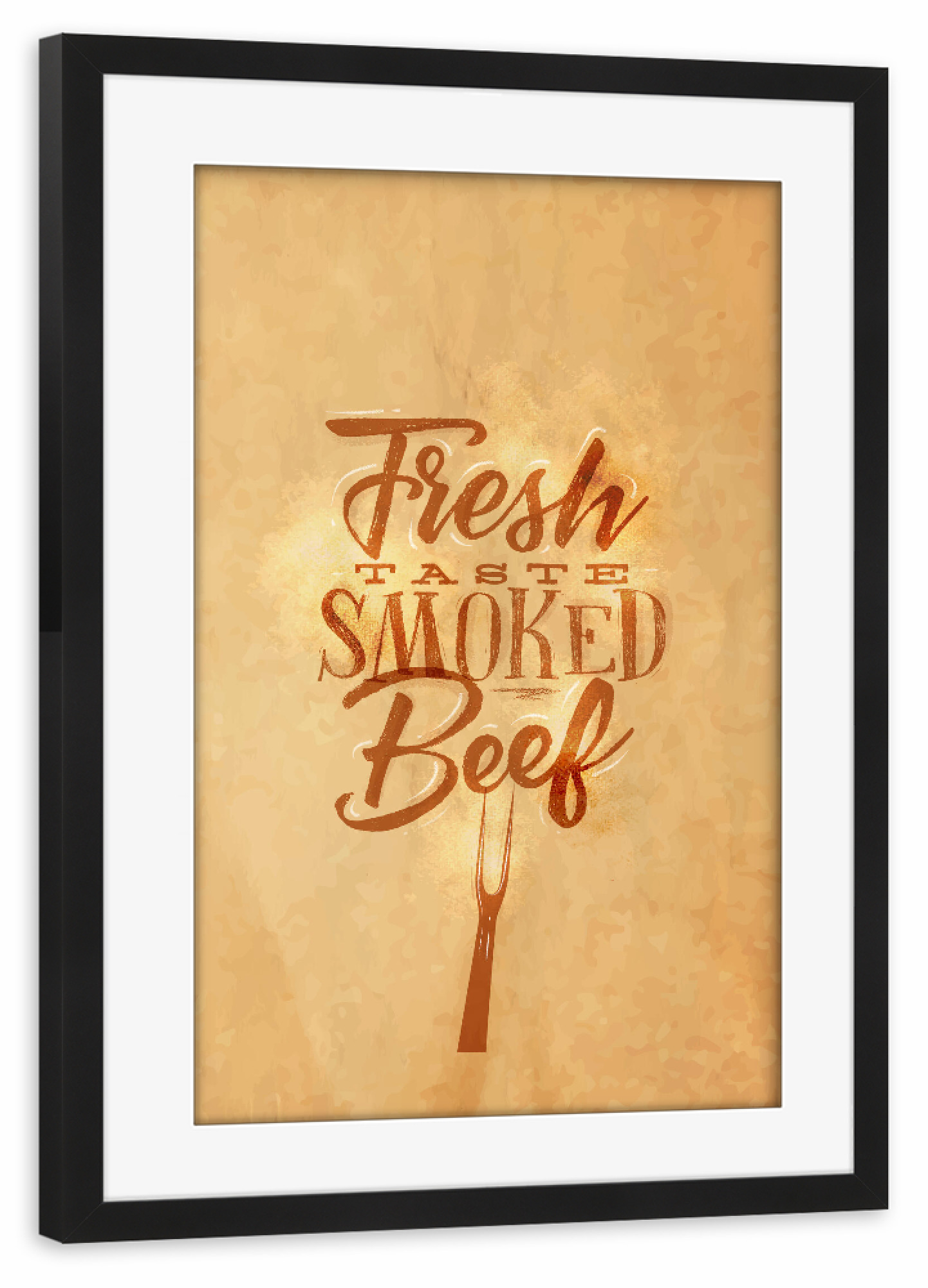 Poster mit Rahmen schwarz "Smoked beef kraft" artboxONE - Essen & Trinken