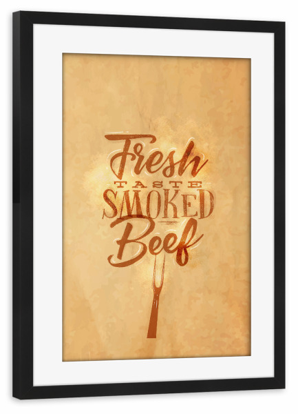 Poster mit Rahmen schwarz "Smoked beef kraft" artboxONE - Essen & Trinken
