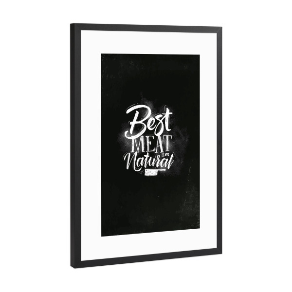 Poster mit Rahmen Schwarz (Metallic) "Best meat chalk" artboxONE - Essen & Trinken,Für Mama,Für Papa