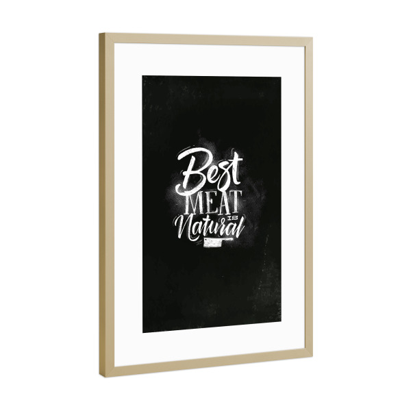 Poster mit Rahmen Gold "Best meat chalk" artboxONE - Essen & Trinken,Für Mama,Für Papa