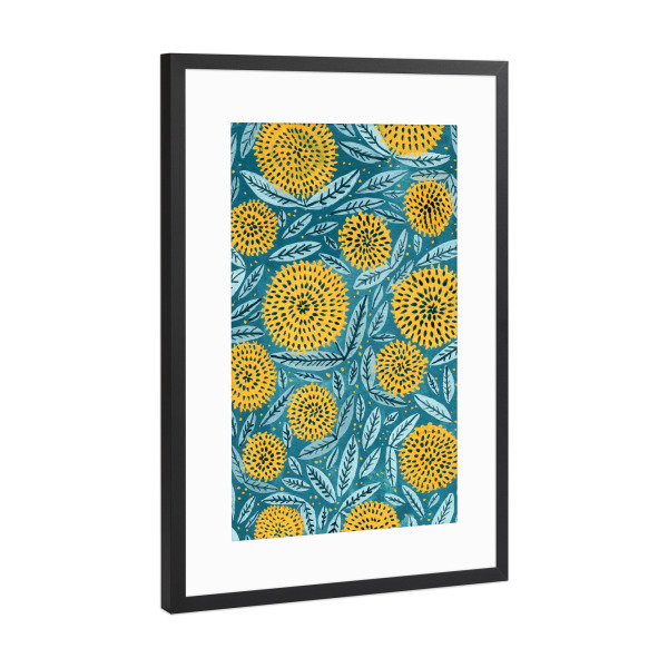 Poster mit Rahmen Schwarz (Metallic) "Anna Iavnir - Sonnenblumen" artboxONE - Natur,Floral