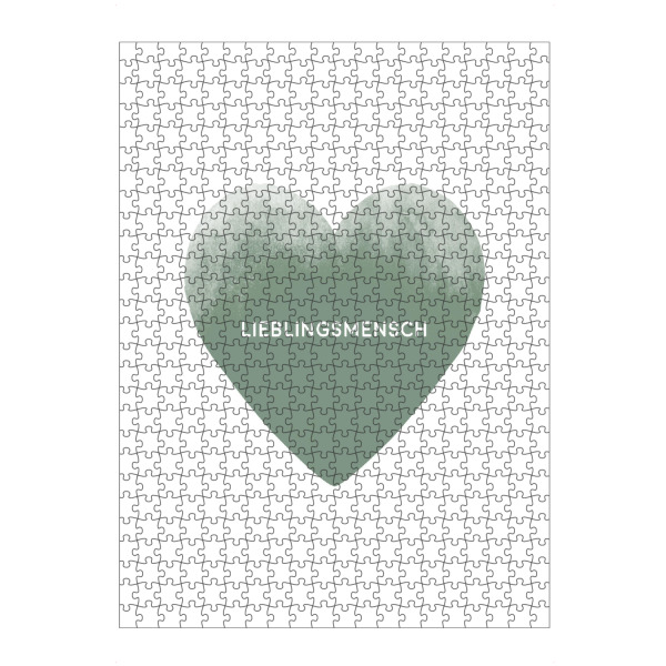 artboxONE Puzzle "Lieblingsmensch mit Herz I Grün" artboxONE - Typografie,Abstrakt,Liebe,Für Papa,Lustig