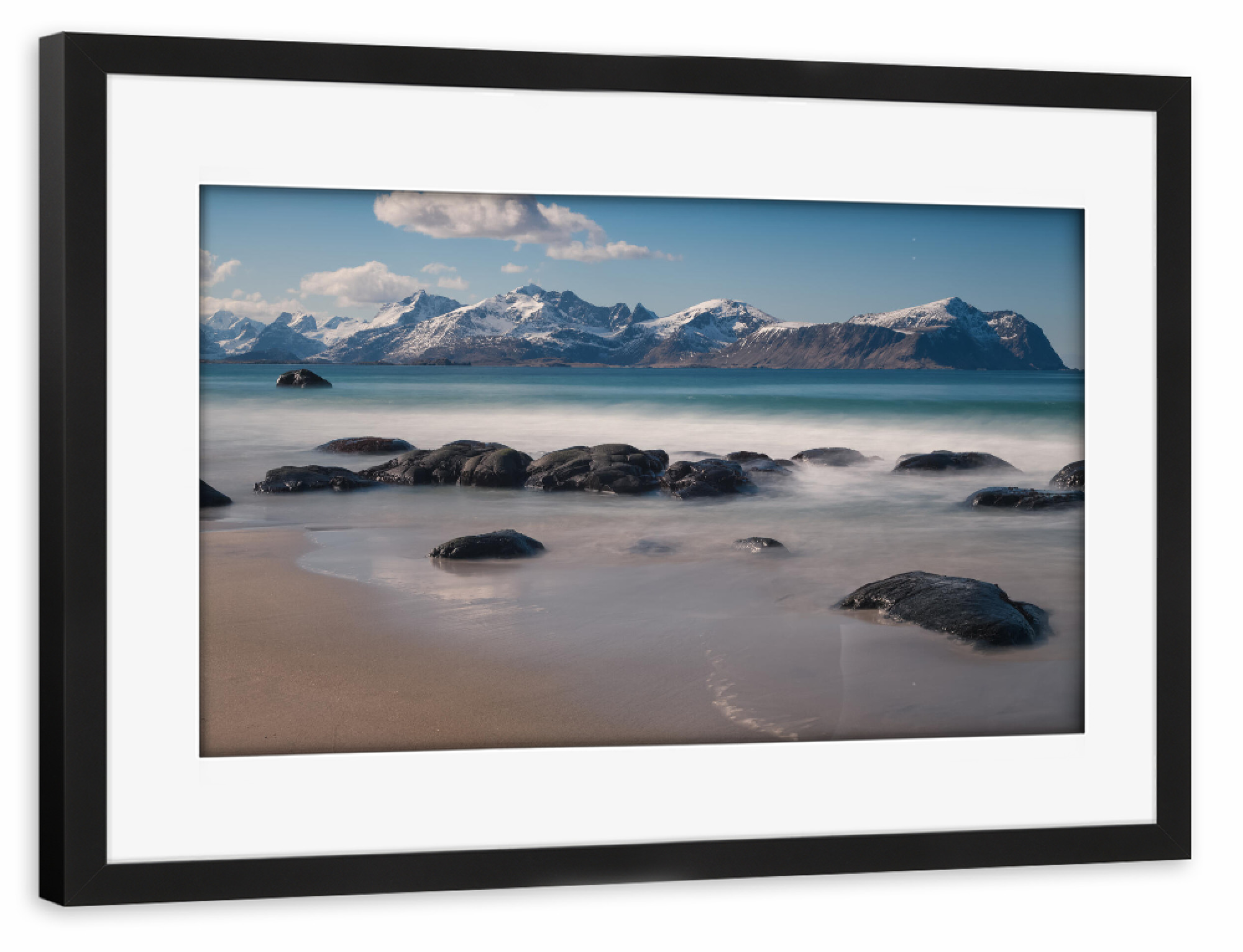 Poster mit Rahmen schwarz "Lofotenstrand" artboxONE - Natur,Reise / Strand und Meer