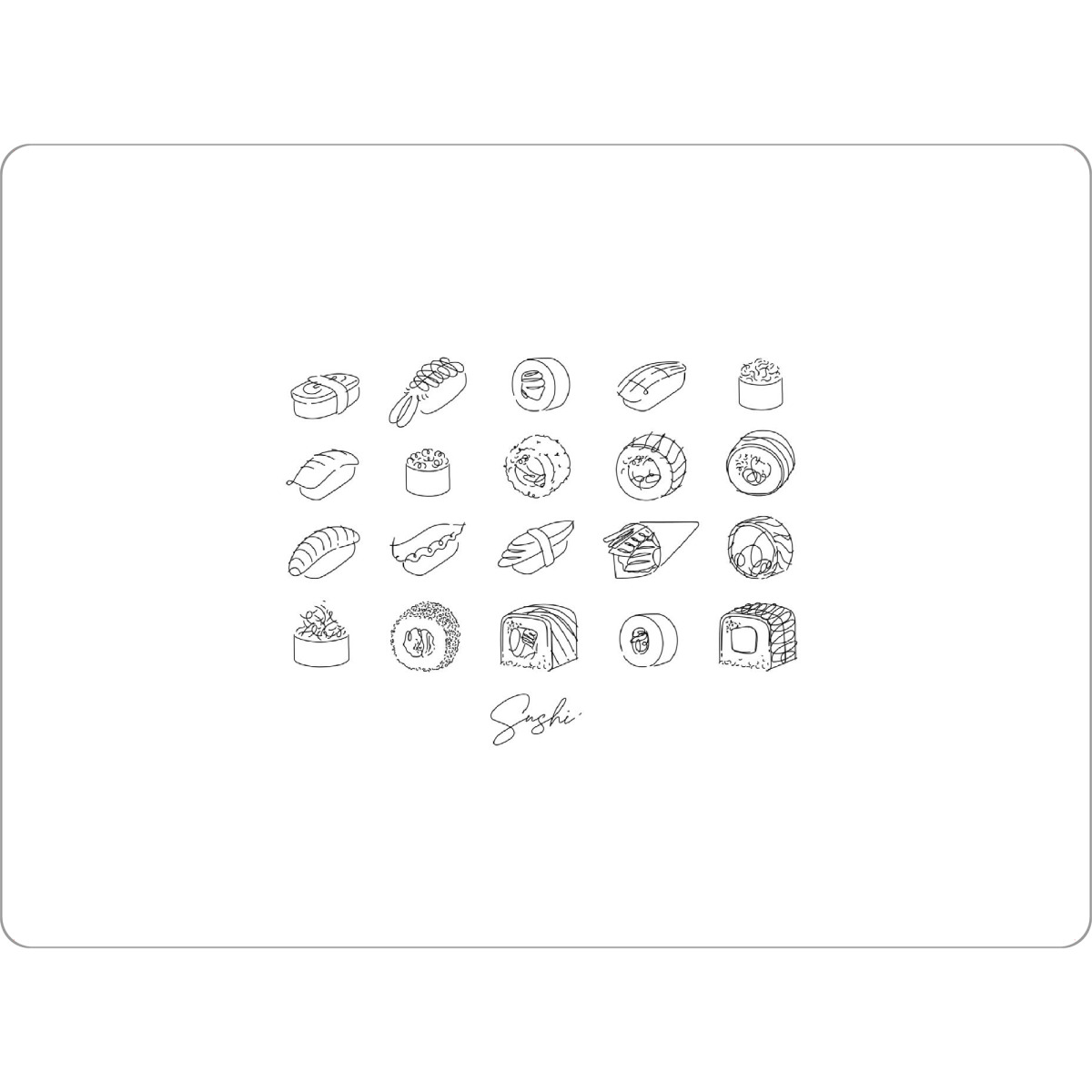 Tischset "Sushi type set line style white" artboxONE - Für Kinder,Essen & Trinken,Für Mama,Für Papa