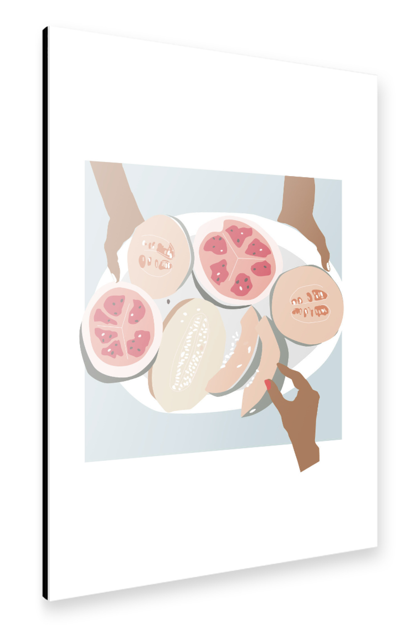 Alu-Dibond "Summer Tropical Fruit Melons" 75x50 cm artboxONE