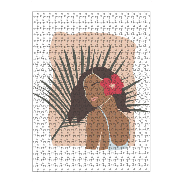 Puzzle Ravensburger "Tanned girl with hibiscus" artboxONE - Floral,Menschen,Reise / Strand und Meer
