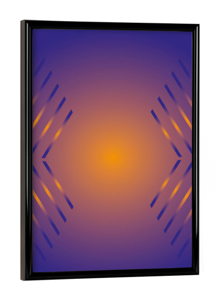 Poster mit schwarzem Rahmen "Hexagon circluar fade" artboxONE - Abstrakt,Geometrie,Ultraviolet