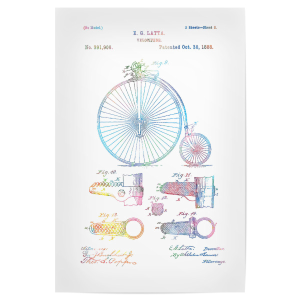 Poster "Vintage bicycle patent drawing" artboxONE - Sport,Sport / Motivation