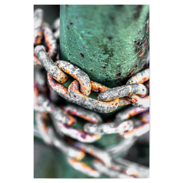 Poster "Rostige Kette" artboxONE - Abstrakt - Rustikal,Kette,Grün,Maritim,Chain,Rustic,Fest