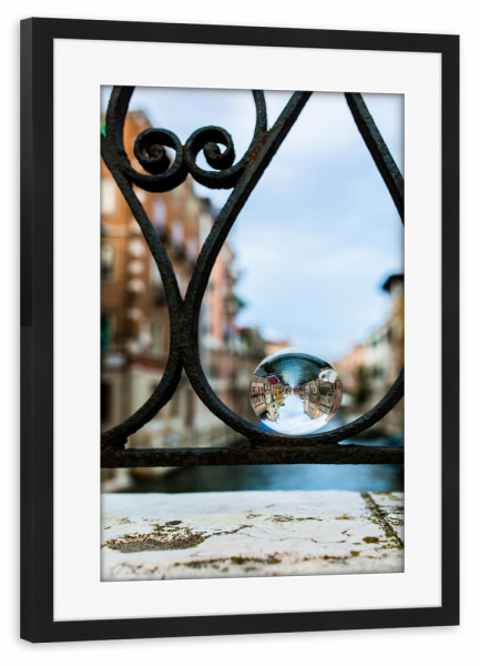 Poster mit Rahmen schwarz "Ausblick in Venedig" artboxONE - Städte,Reise,Städte / Venedig