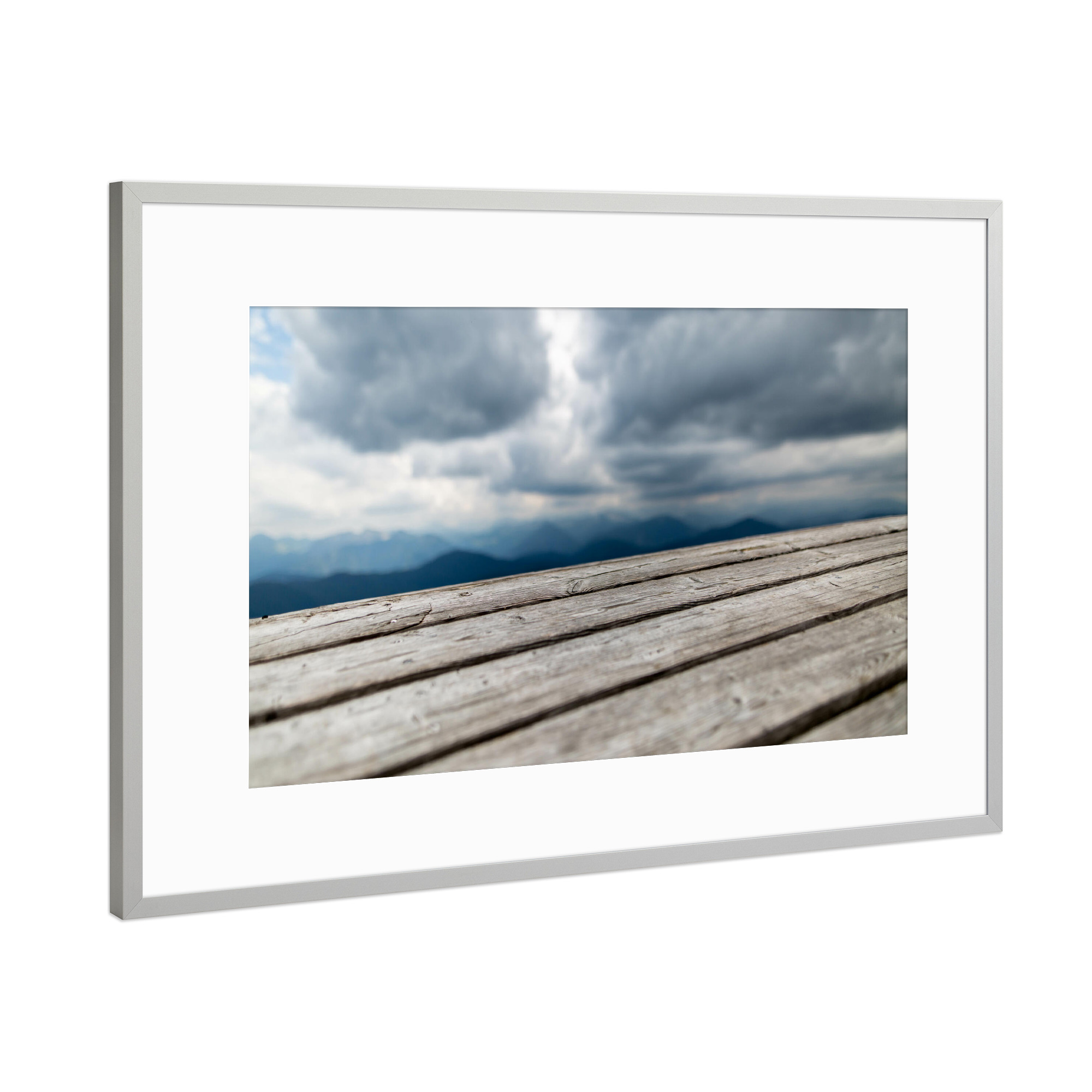 Poster mit Rahmen Silber "Himmelsnah" artboxONE - Natur - Holz,Landschaft,Landscape,Wood,Natur,Nature,Sky,Wolken,Himmel