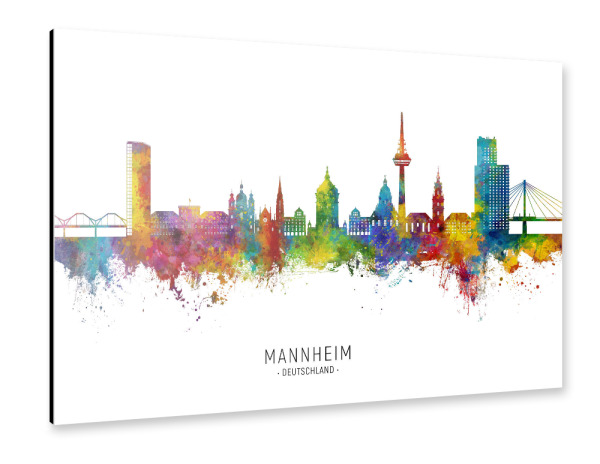 Alu-Dibond "Mannheim Germany Skyline txt" 30x20 cm artboxONE