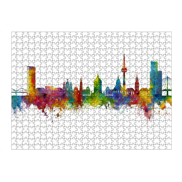 Puzzle Ravensburger "Mannheim Germany Skyline" artboxONE - Städte