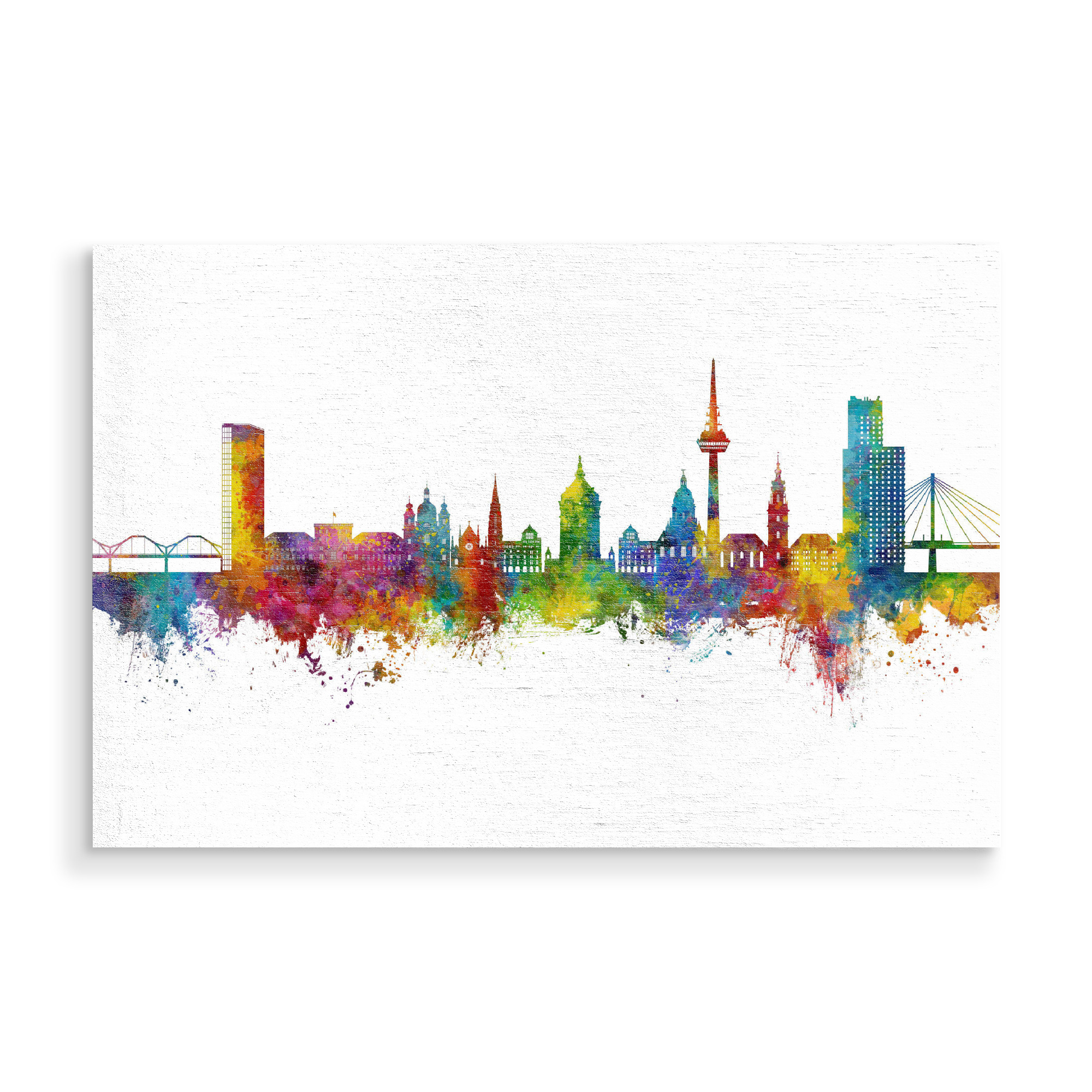 Holzbild "Mannheim Germany Skyline" artboxONE - Städte