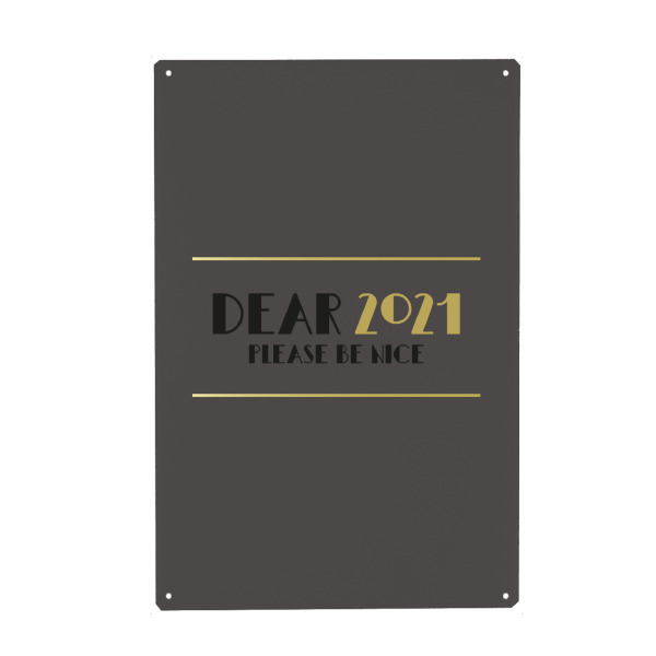 Holzbild "Please be nice I Gold & Grau" artboxONE - Typografie,Lehrersprüche,Für Mama,Für Papa,Lustig